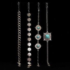 Set 4 retro náramkov s tyrkysovým kameňom