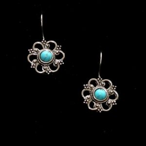 Etno vintage tyrkysové náušnice